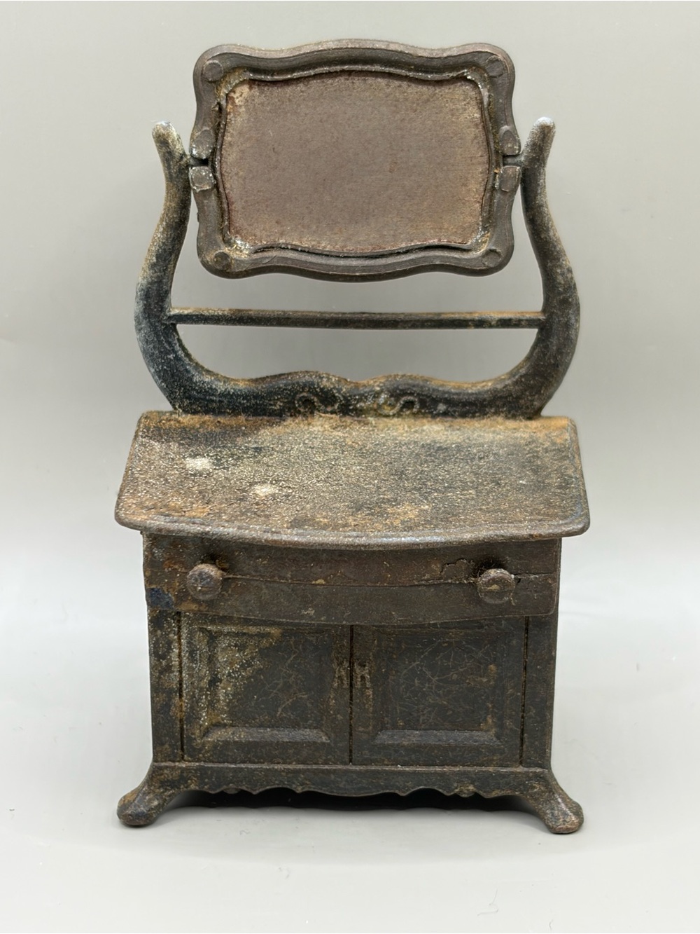 Source Unknown Miniature Metal Dresser with Mirror Pencil Sharpner
